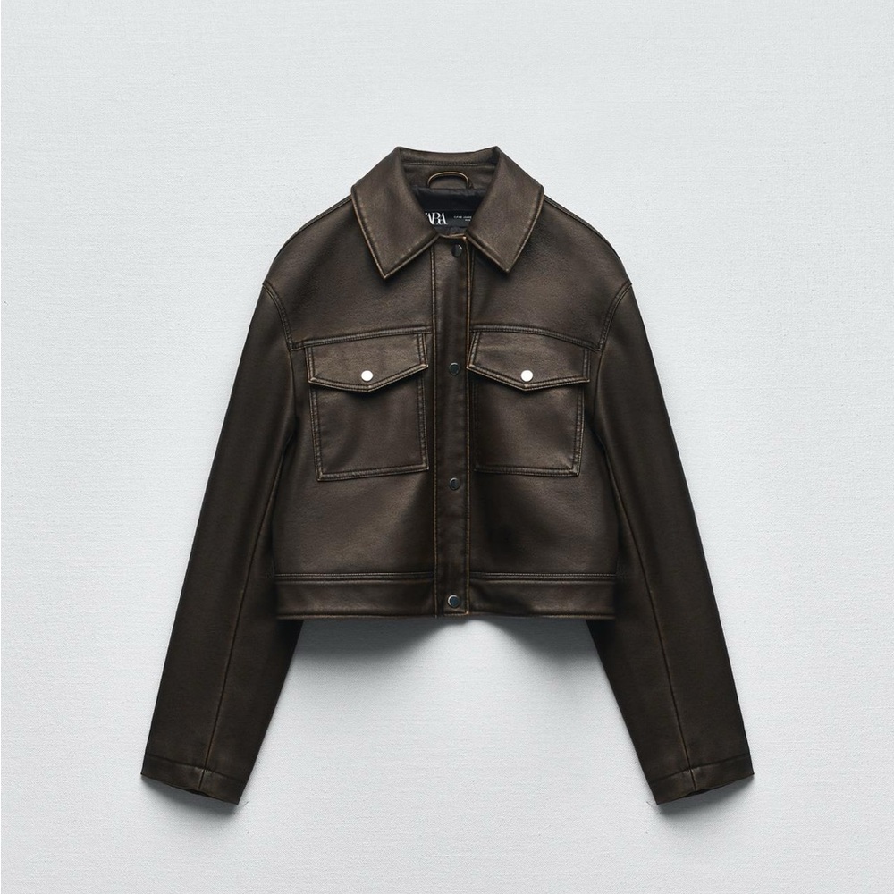 Zara Dark Brown Leather Jacket